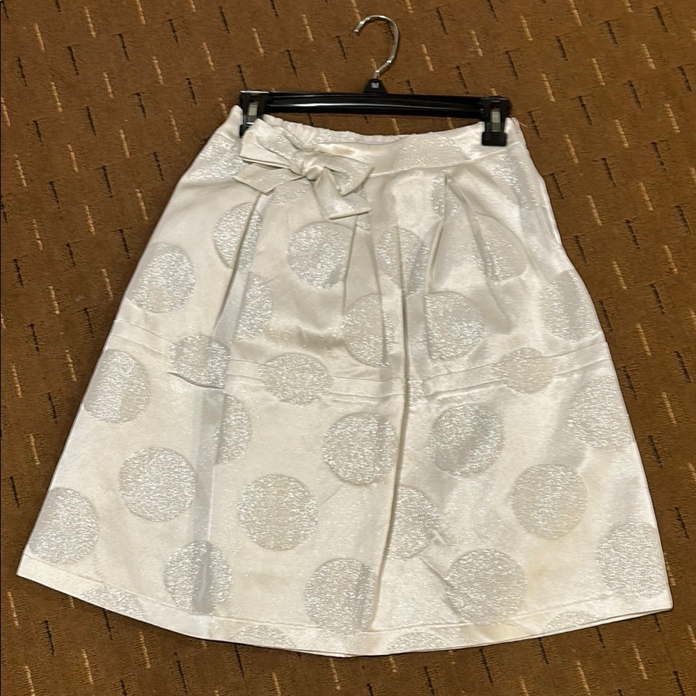 Elegant White Polka Dot Skirt
